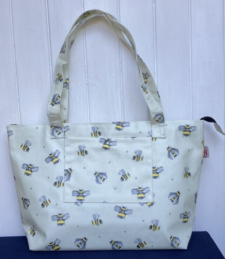Buzzy Bees Large Oilcloth Zipped Bag