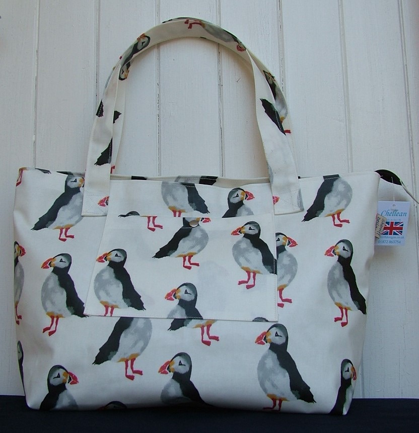 Puffins large zip bag