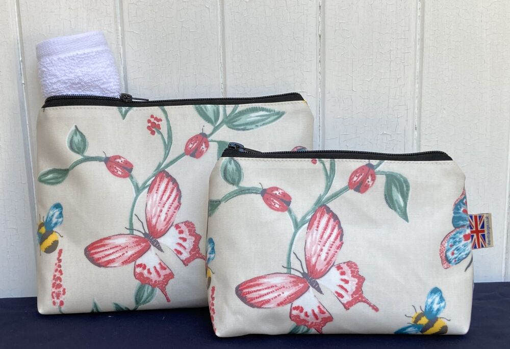 Butterflies Oilcloth Wash Bag