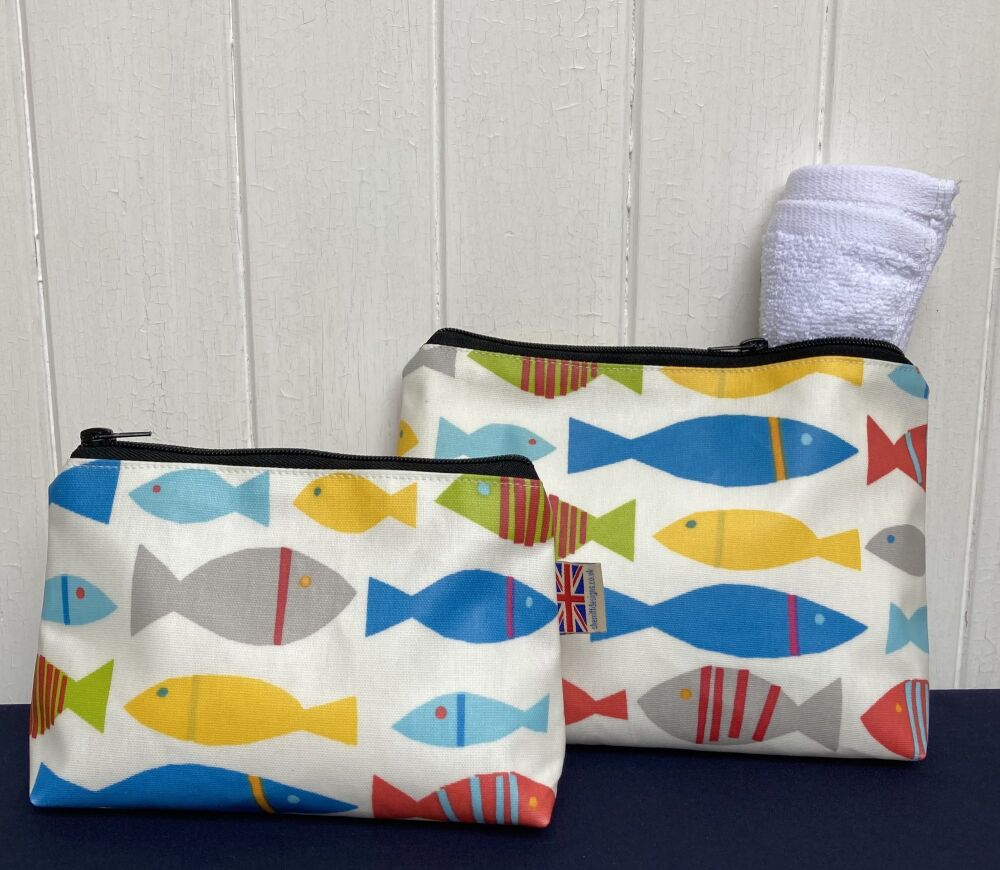 Fishes Oilcloth Wash Bag