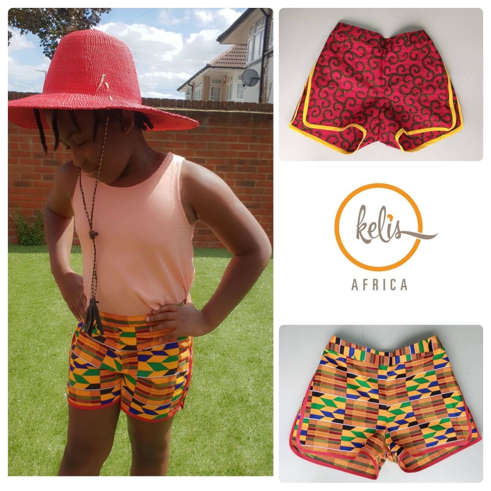 Children Africa Print Shorts / Kente 
