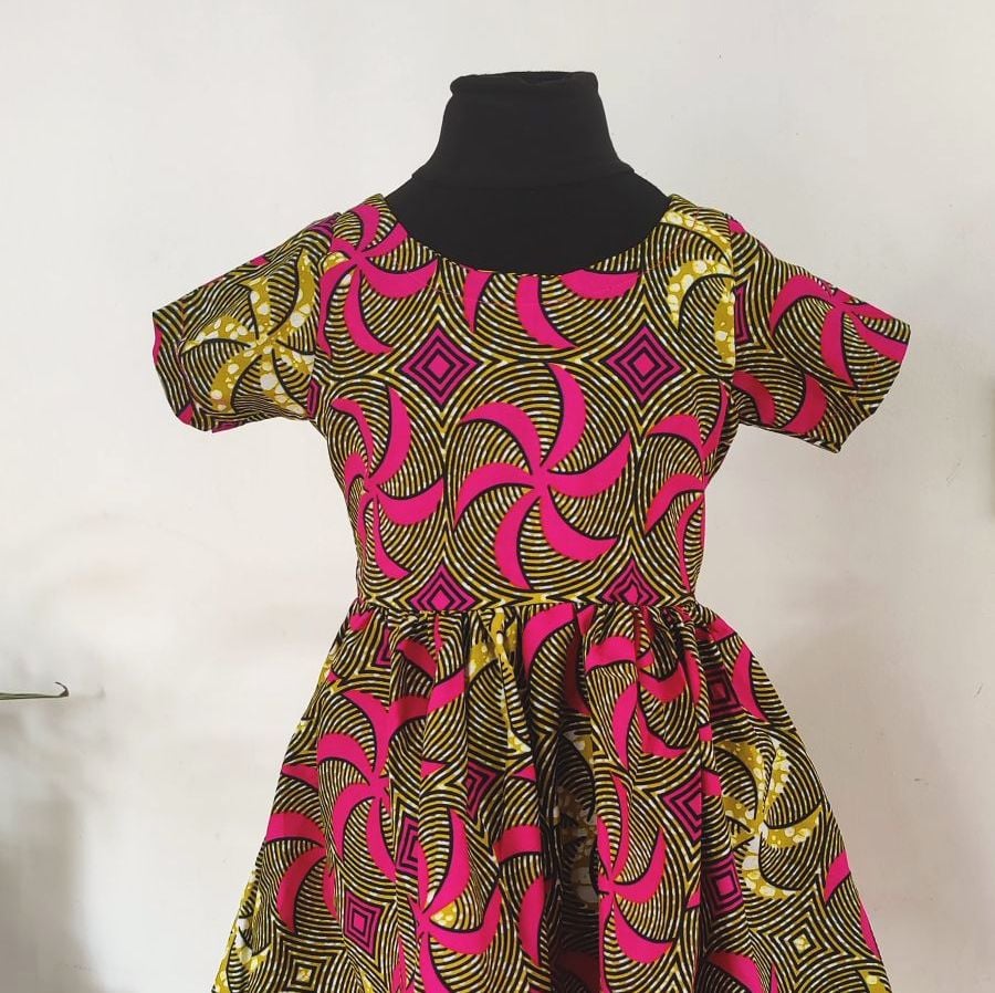 Girls African Print Dress   / Aku