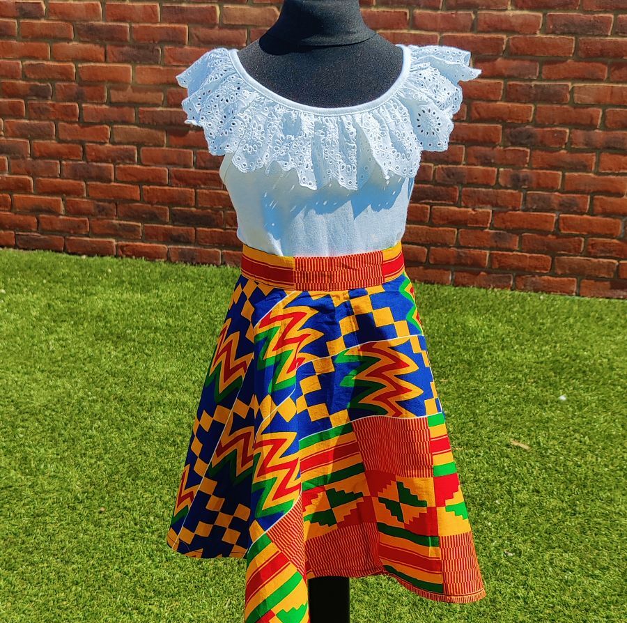Girls African Print Skirt  / Kikam Kente 