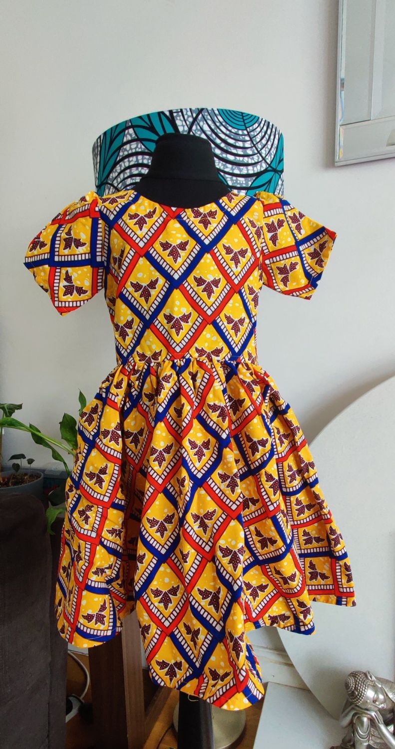 Girls African Print Dress   / Kente