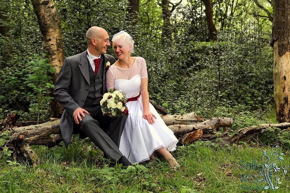 Marcy's Dotty tea length wedding dress