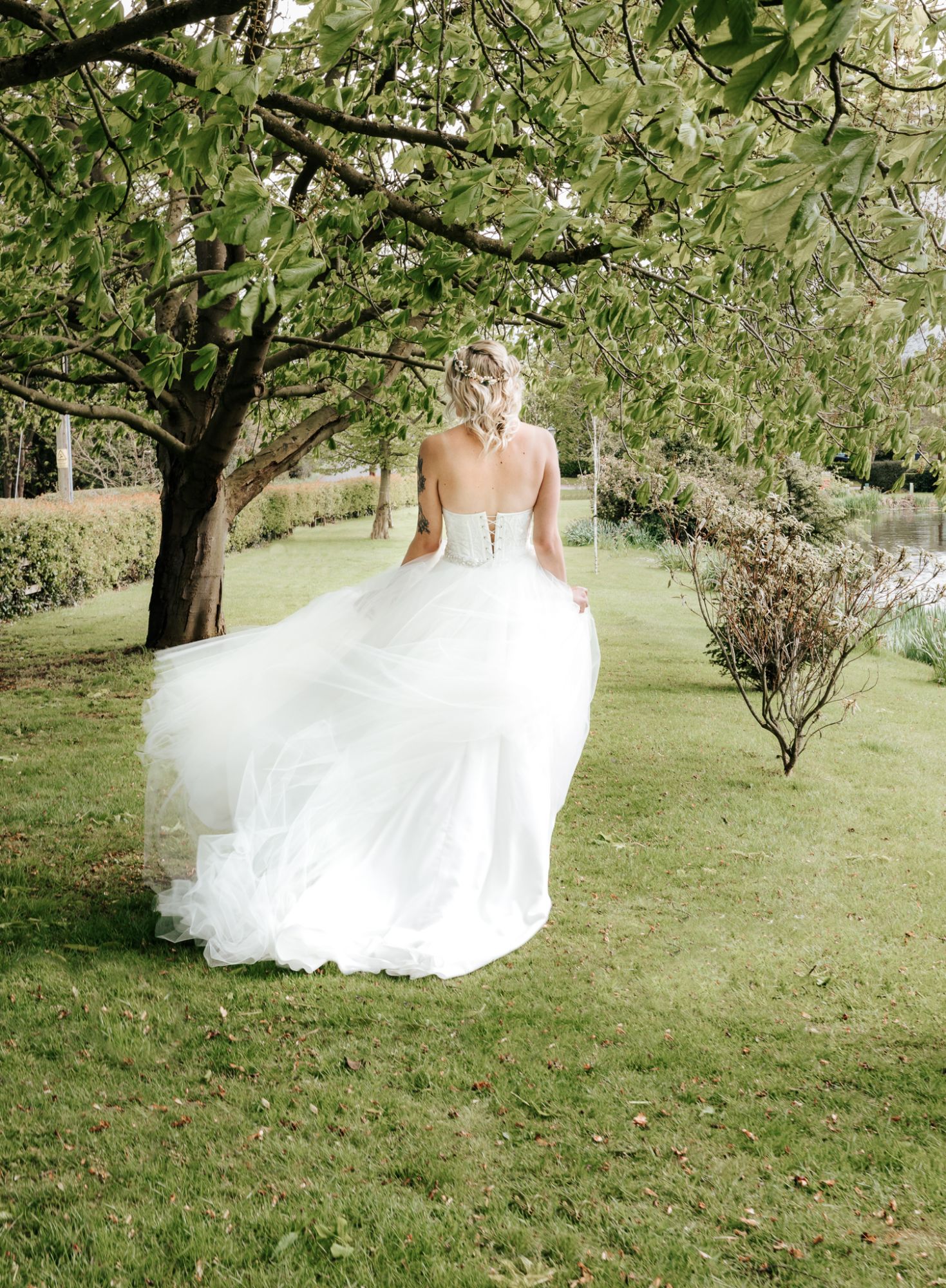 Ivory tulle corset alternative wedding dress