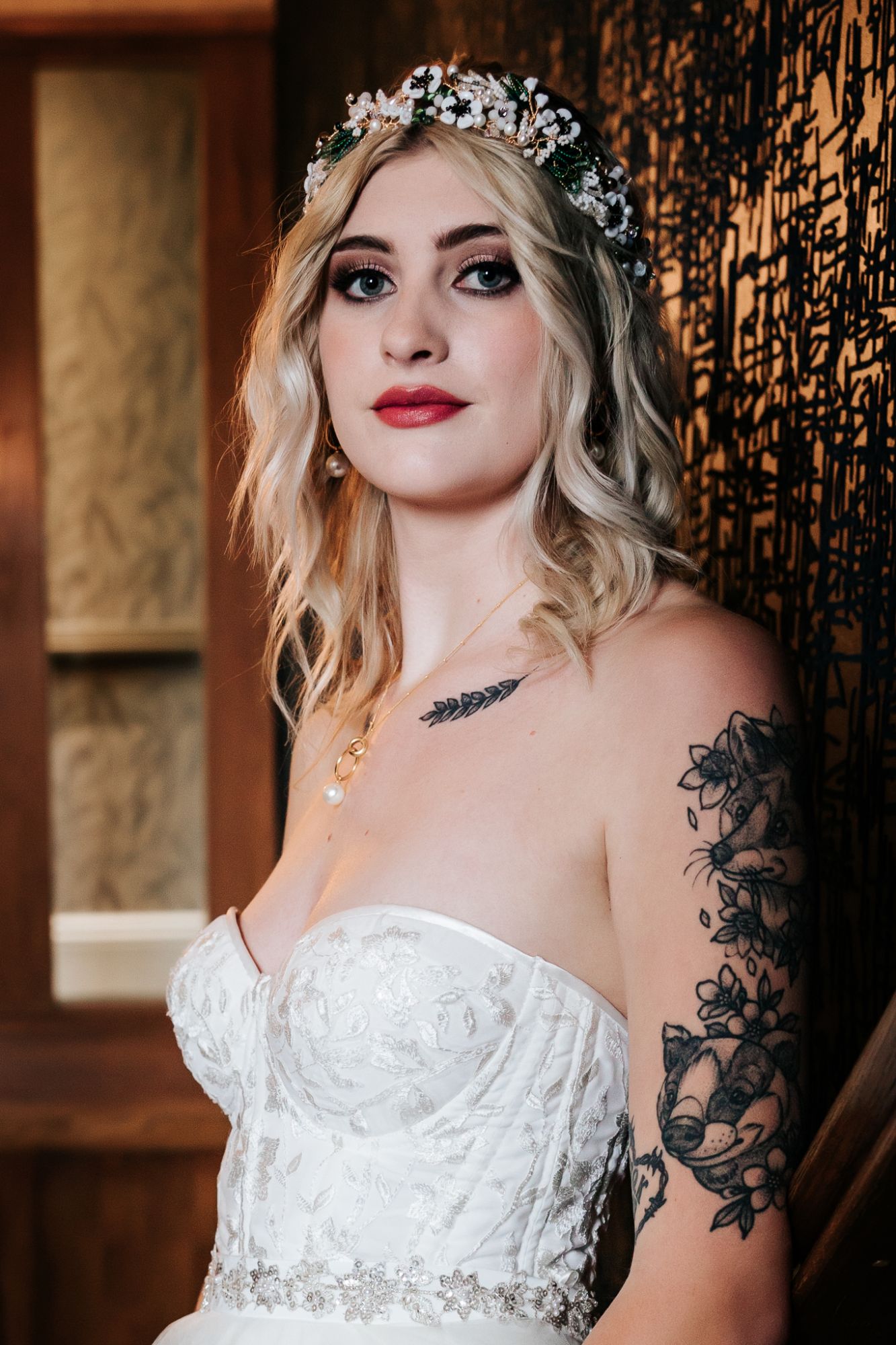 Ivory tulle corset alternative wedding dress