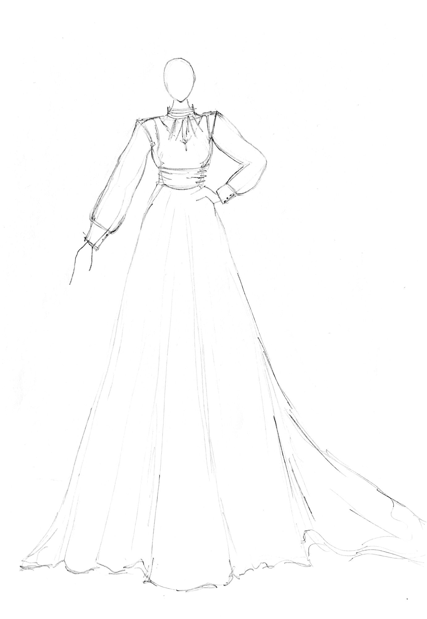bespoke wedding dress sketch
