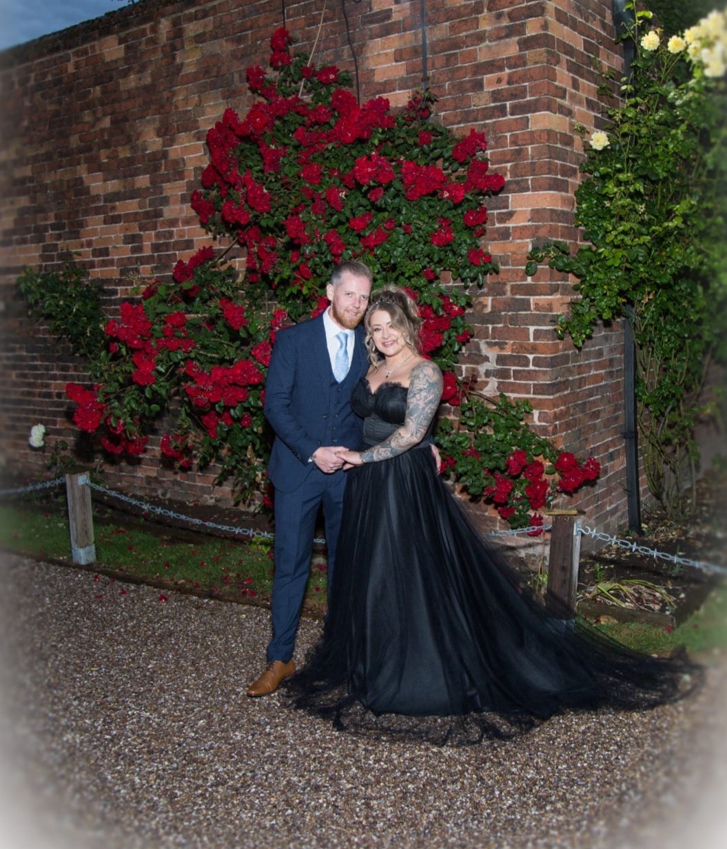 bespoke black wedding dress