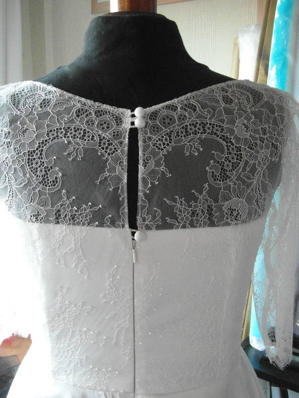 Kelly Tea length lace wedding dress