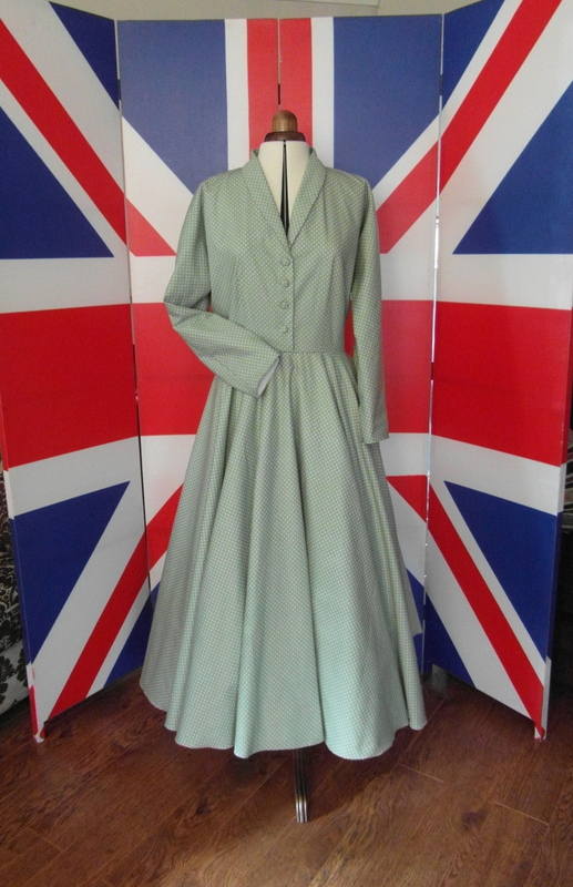 1950s custom shirtwaist dress
