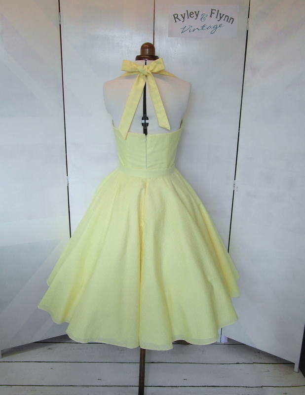 Lemon bridesmaid dress back tea length