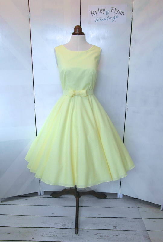 Lemon high neck tea length short bridesmaid dress