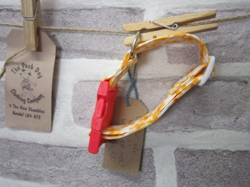 Handmade Posh Dog Collar 017 - adjustable fabric collar