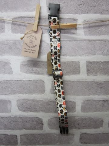 Handmade Posh Dog Collar 012 - adjustable fabric collar
