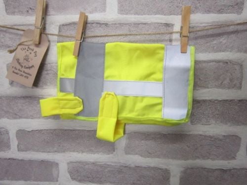 Posh Dog Clothing - handmade Hi-Vis safety vest - small - upcycled