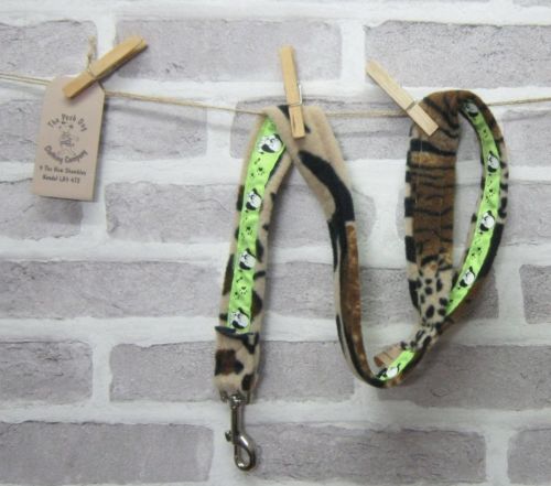 Handmade Posh Dog Lead 039 - Fleece / grosgrain Lead