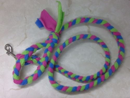 Handmade Posh Dog Lead 068 - Hand braided Fleece Lead