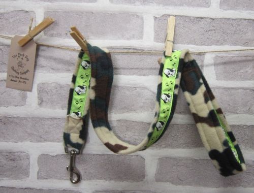Handmade Posh Dog Lead 040 - Fleece / grosgrain Lead