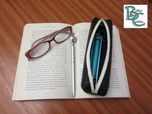 Long, slim, box shape pencil case - black