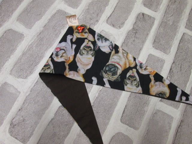 Handmade Posh Dog cotton Bandanna - size 2 - fits neck up to 15