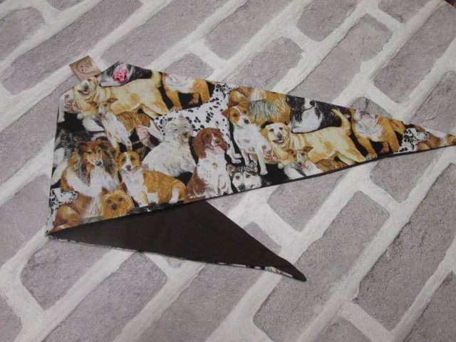 Handmade Posh Dog cotton Bandanna - size 3 - fits neck up to 21