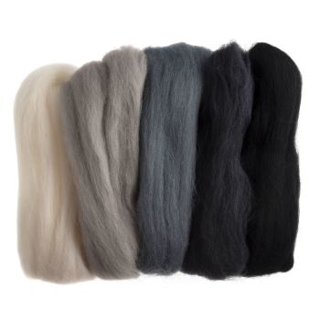 Trimits Roving - 50g pack - Assorted Monochrome 