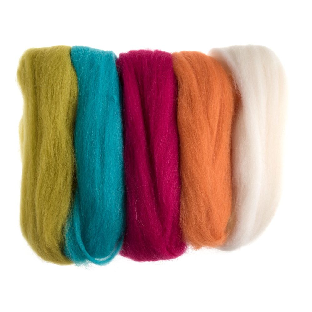 Trimits Roving - 50g pack - Assorted Neon Brights