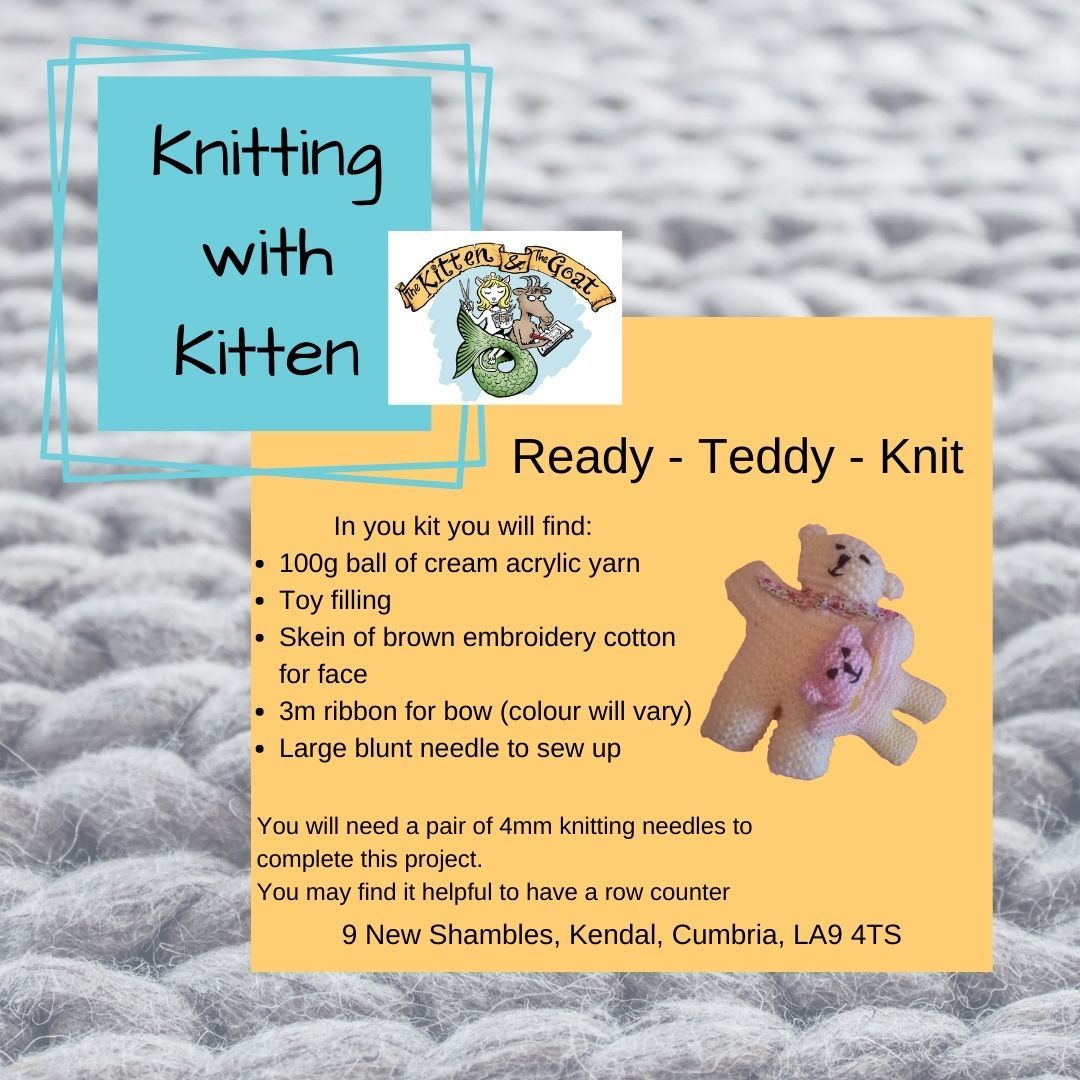 Ready Teddy Go - small teddy in garter stitch