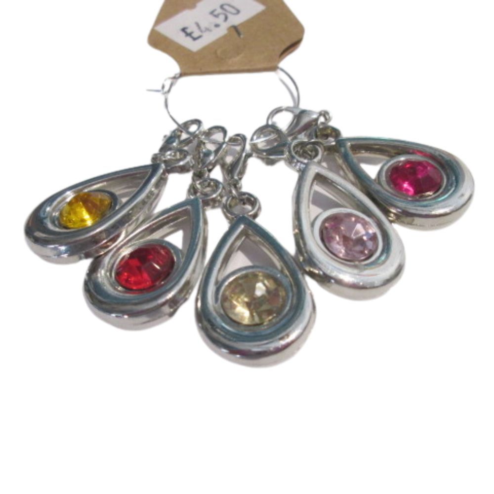 11 Clip on marker - tear drop shapes with pretty stones