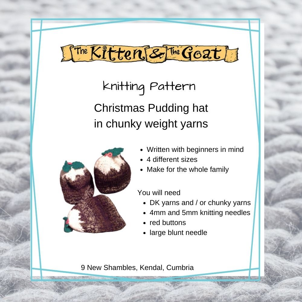 download knitting pattern - Chunky Knit Christmas Pudding Hat