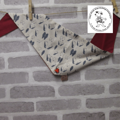 Handmade Posh Dog Bandanna 401 - size 4 - fit's a neck up to 27"
