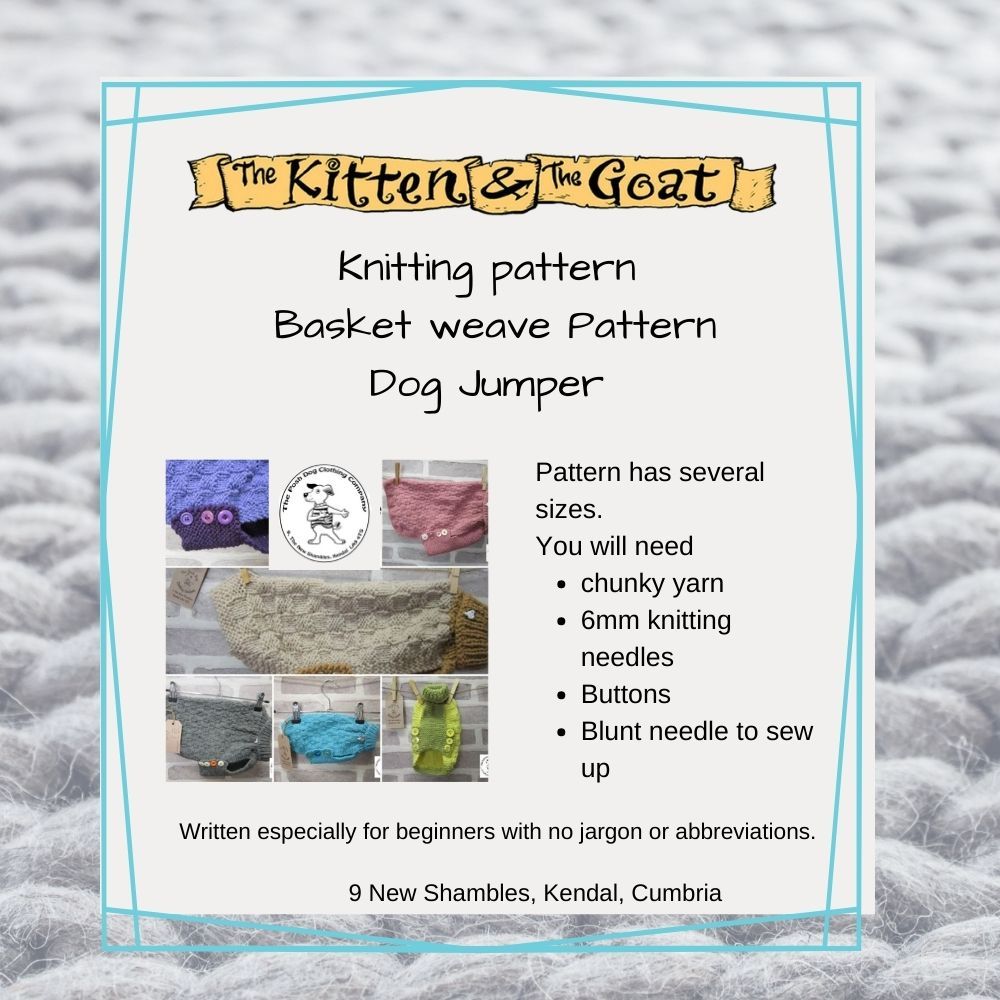 download knitting pattern - The Posh Dog Clothing Company - Basket Weave Do