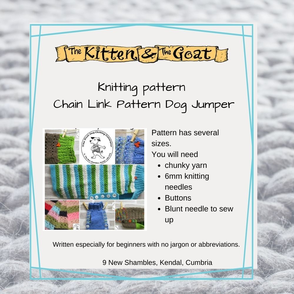 download knitting pattern - The Posh Dog Clothing Company - Chain Link Patt