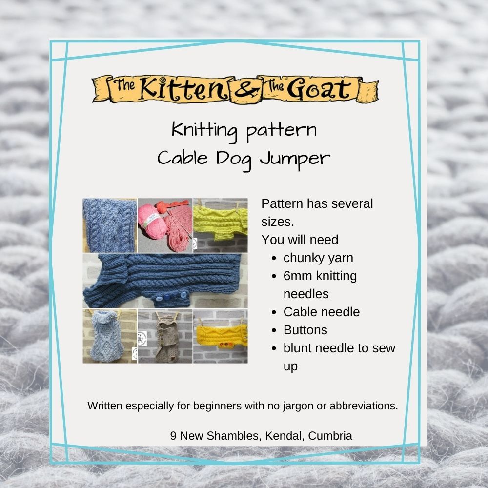 download knitting pattern - The Posh Dog Clothing Company - Country Cables  Dog Jumper
