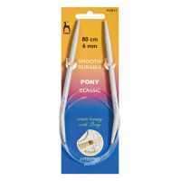 Circular Pony brand knitting needles - size 6mm - length 80cm