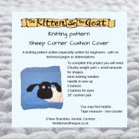 download knitting pattern - Cushion cover with a sheep in the corner knitting pattern
