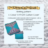 download knitting pattern - Simple X colour work cushion cover