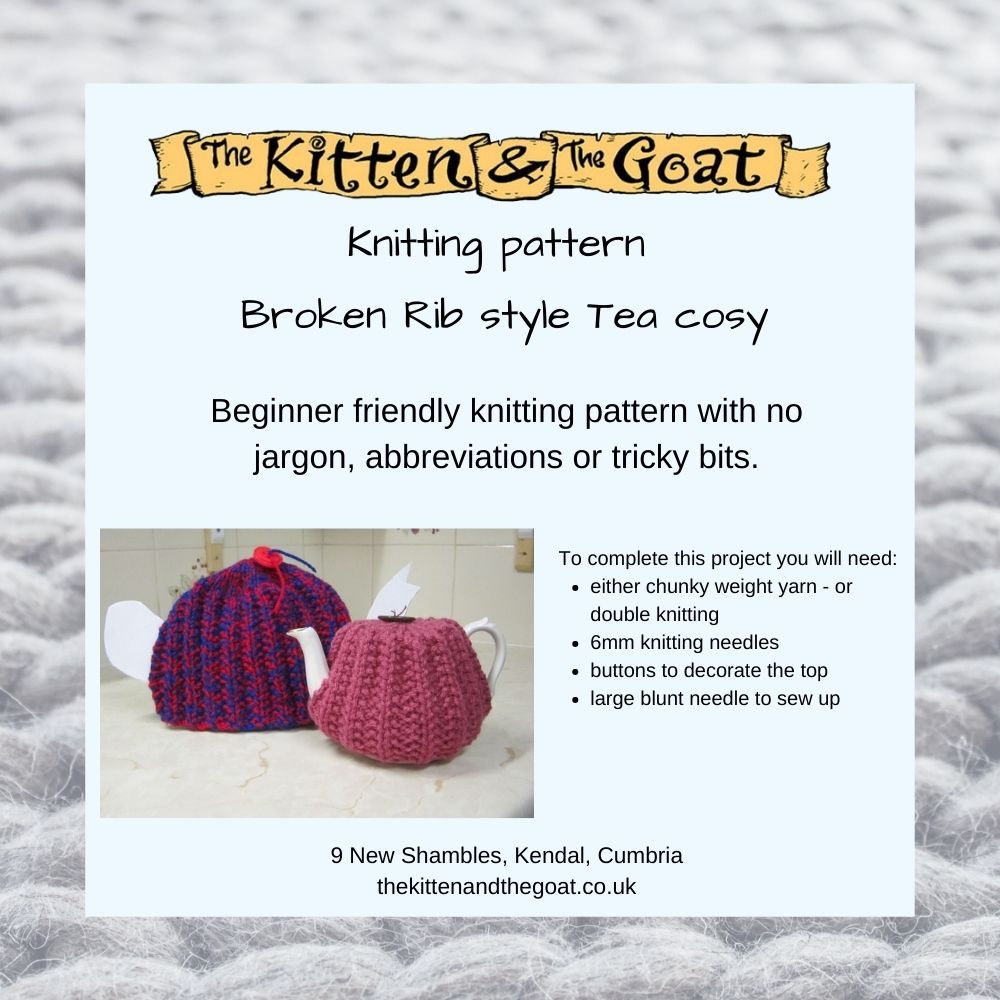 download knitting pattern - Chunky Knit Broken Rib Teapot Cosy knitting pat