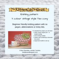 download knitting pattern - Vintage 3 colour Teapot Cosy knitting pattern
