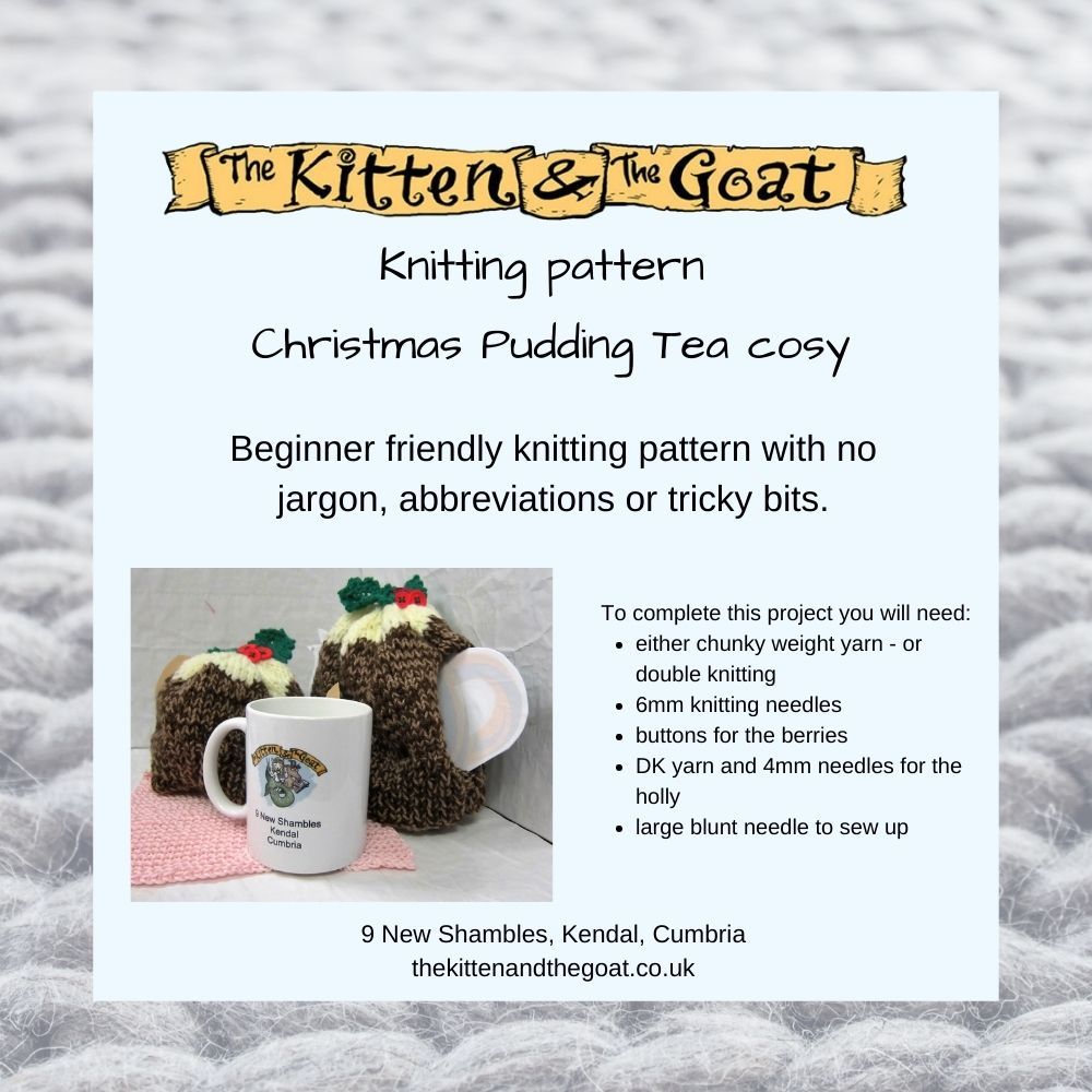 download knitting pattern - Chunky Knit Christmas Pudding Teapot Cosy knitt