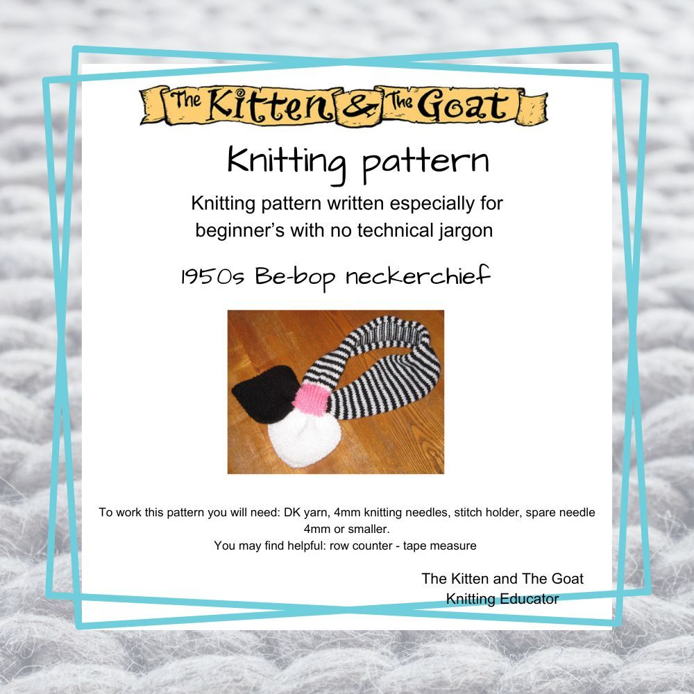 download knitting pattern - 50's style neckerchief scarf