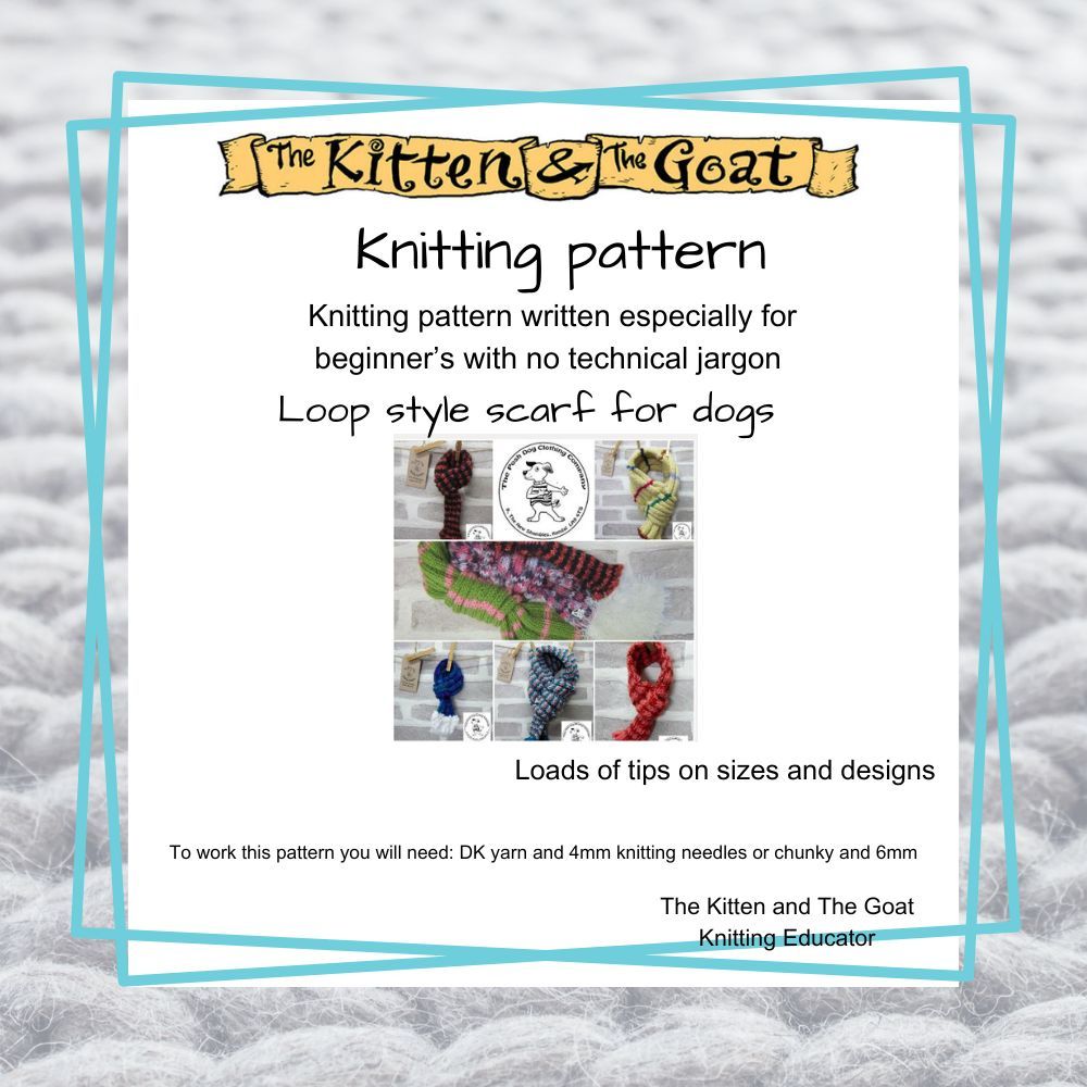 download knitting pattern - multi size loop dog scarf