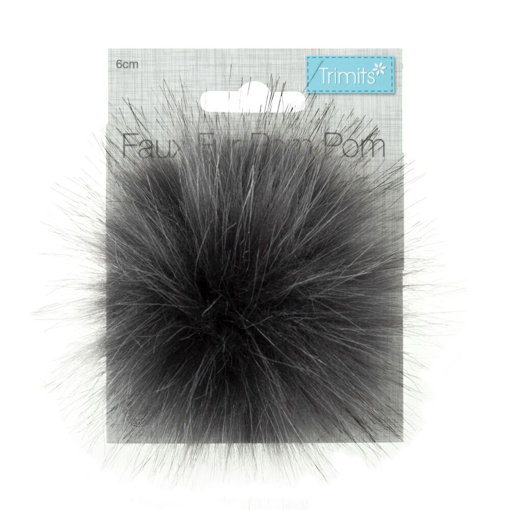 Trimits pompom - 06cm - Tipped Grey - TTPOM06/GRY.TIP