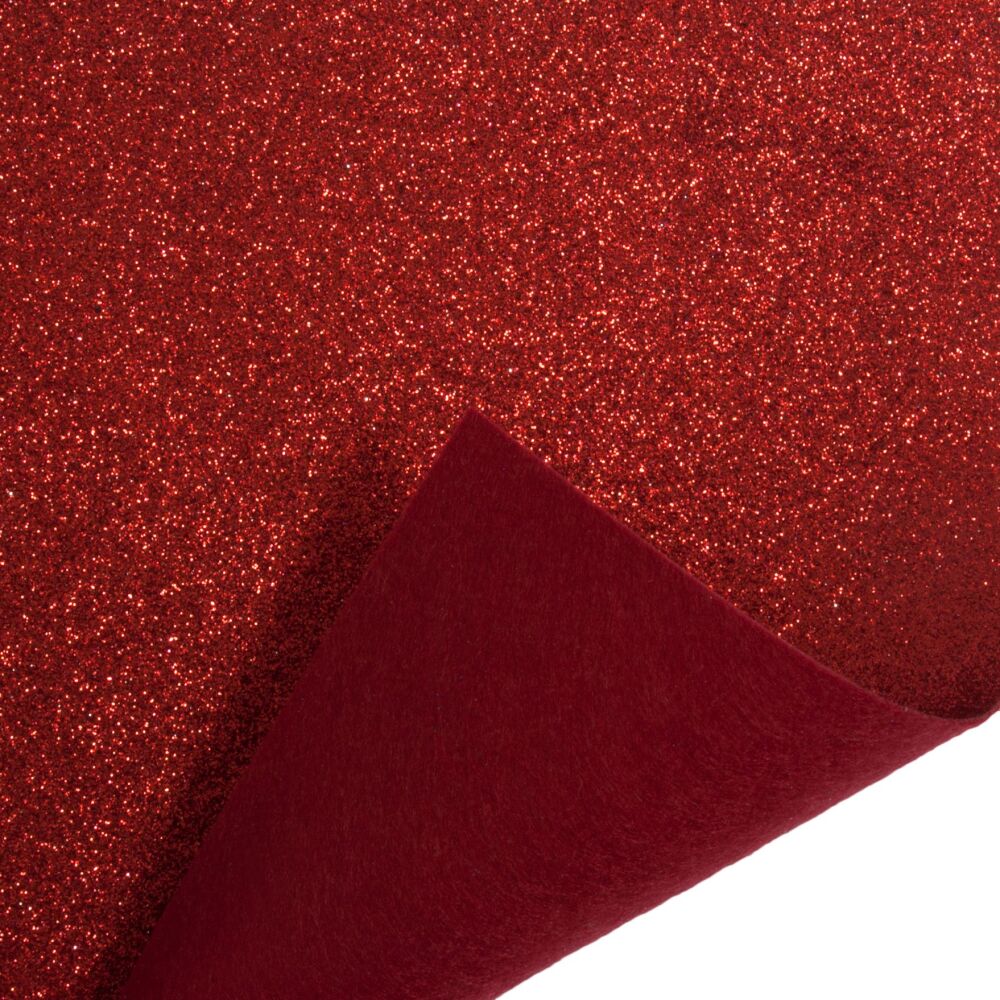 Trimits Glitter Felt Sheet - Red