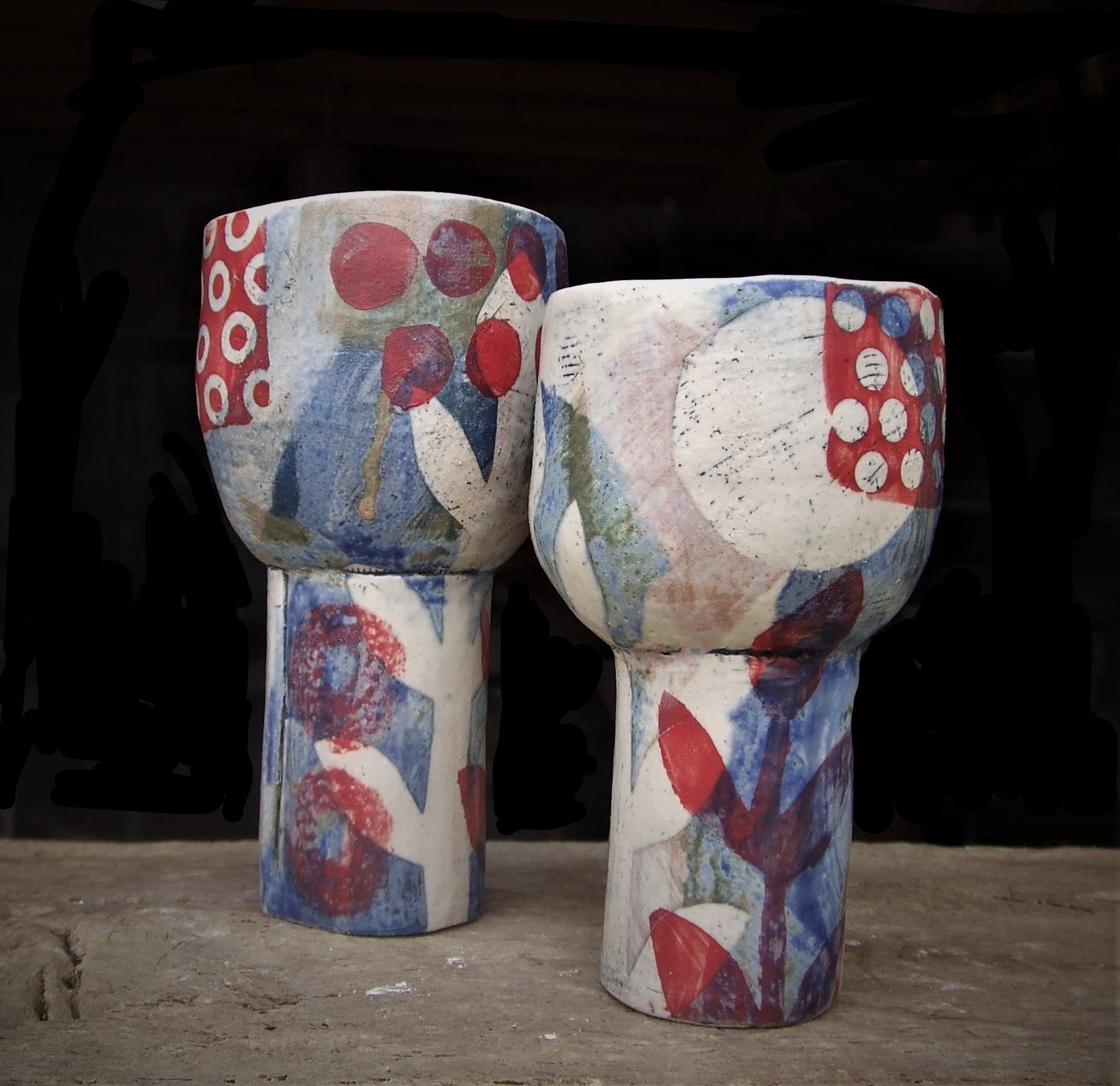 red spotty goblets
