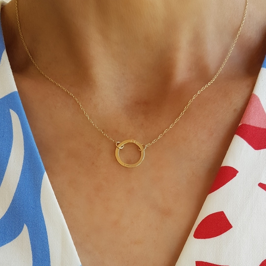 Small Gold Halo Necklace