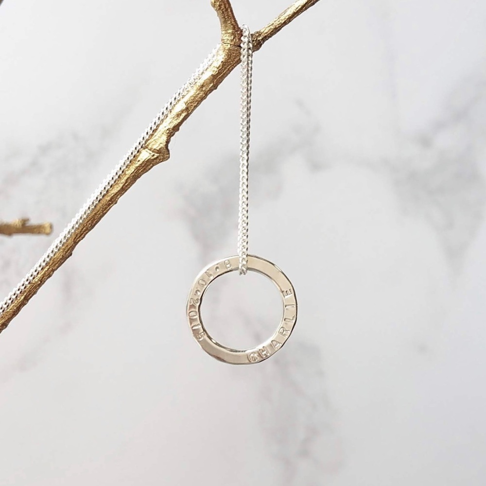Personalised Tiny Circle Necklace