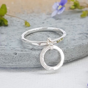 Silver Circle Pendant Ring