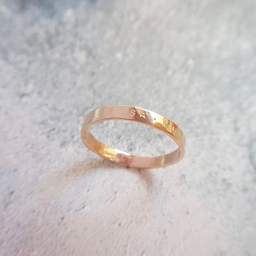 Classic Gold Hammered Ring